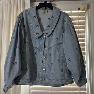 Farm Rio Rose Embroidered size M denim jacket